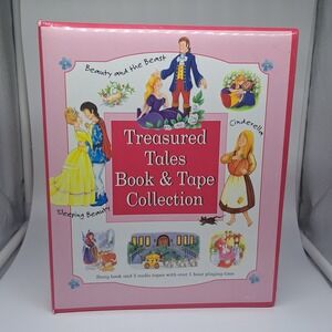 Treasured‎ Tales Book & 3 Tape Collection Cinderella Beauty Beast Cottagecore